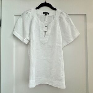 NWT J.Crew Linen Flutter-sleeve V-neck